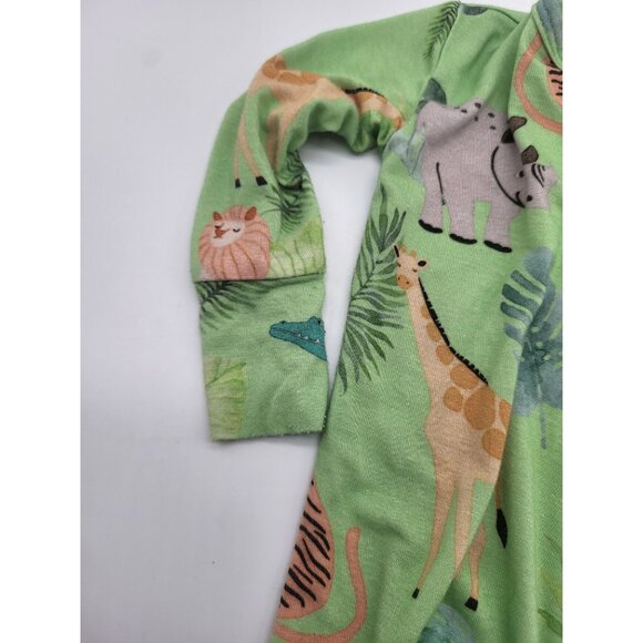 POSH PEANUT Wildlife Green One Piece Footie Sleeper Safari Limited Edition 3-6M - Picture 5 of 8